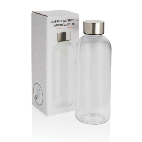 Leakproof water bottle with metallic lid - Transparent