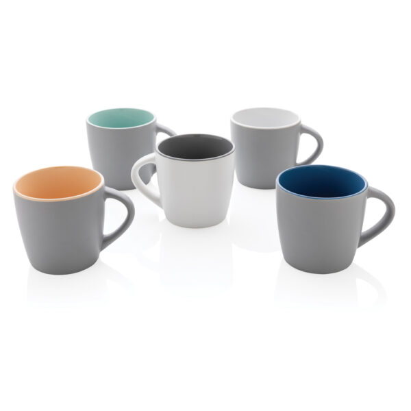 Ceramic mug with coloured inner 300ml - Grey