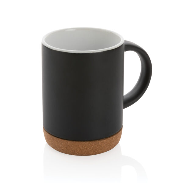 Ceramic mug with cork base 280ml - Black