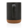 Ceramic mug with cork base 280ml - Black