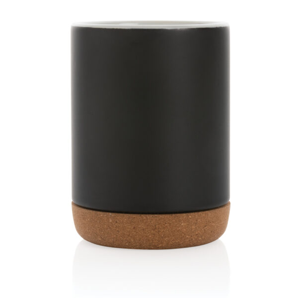 Ceramic mug with cork base 280ml - Black