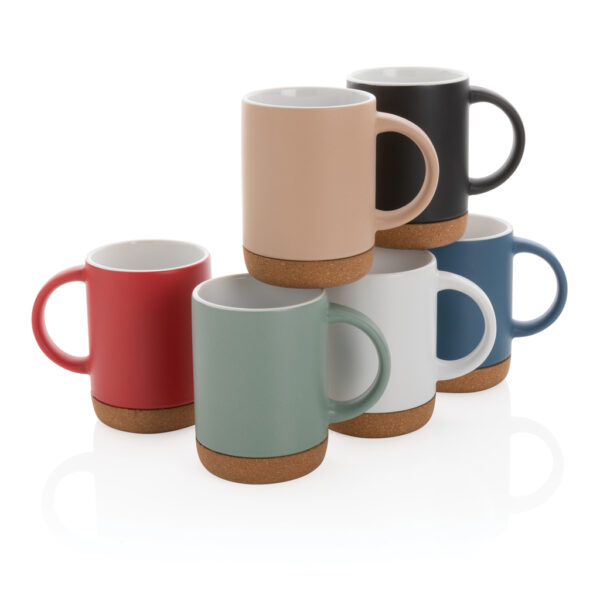 Ceramic mug with cork base 280ml - Black