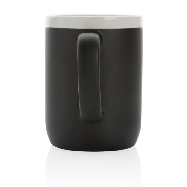 Ceramic mug with white rim 300ml - Black