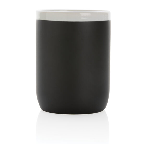 Ceramic mug with white rim 300ml - Black