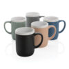 Ceramic mug with white rim 300ml - Black