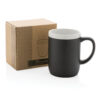 Ceramic mug with white rim 300ml - Black