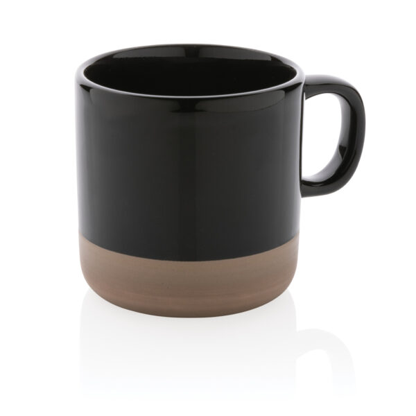 Glazed ceramic mug 360ml - Black