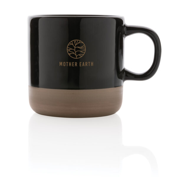 Glazed ceramic mug 360ml - Black