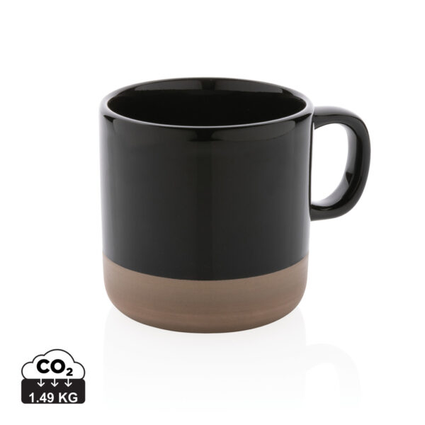 Glazed ceramic mug 360ml - Black