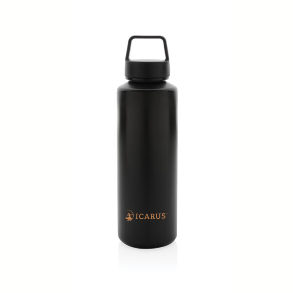 RCS certified recycled PP water bottle with handle - Black