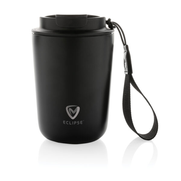 Cuppa RCS re-steel vacuum tumbler with lanyard - Black