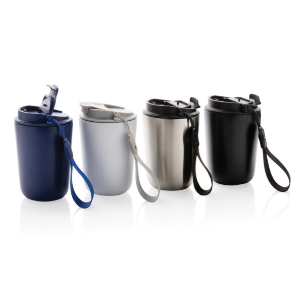 Cuppa RCS re-steel vacuum tumbler with lanyard - Black