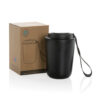 Cuppa RCS re-steel vacuum tumbler with lanyard - Black