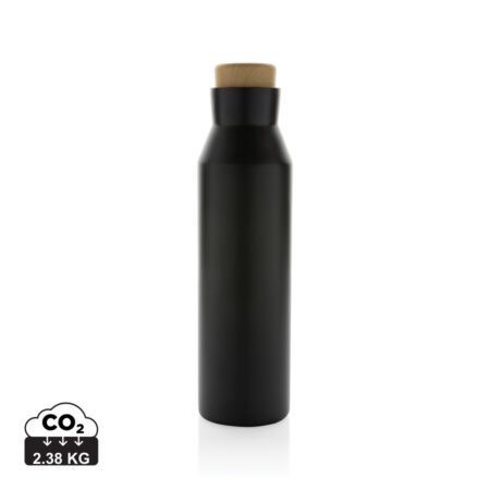 Gaia RCS certified recycled stainless steel vacuum bottle - Black