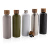 Wood RCS certified recycled stainless steel vacuum bottle - Black