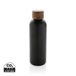 Wood RCS certified recycled stainless steel vacuum bottle