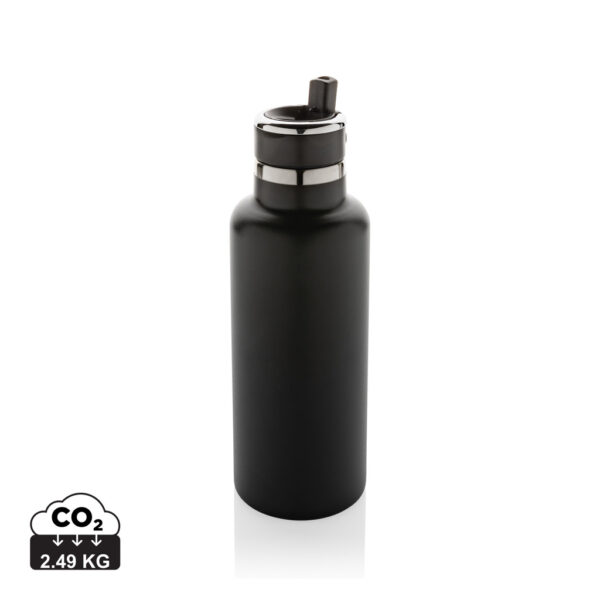 Hydro RCS recycled stainless steel vacuum bottle with spout - Black