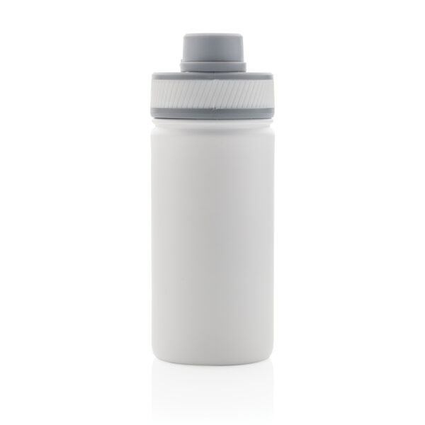 Vacuum stainless steel bottle with sports lid 550ml - White