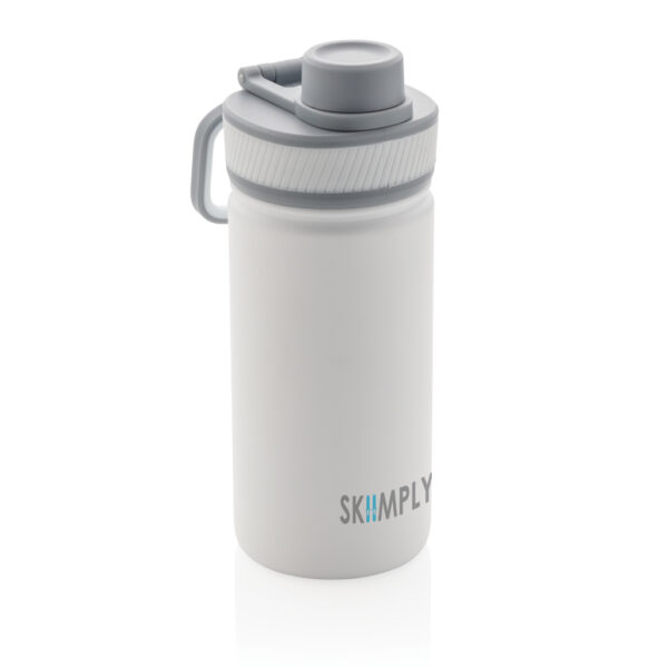 Vacuum stainless steel bottle with sports lid 550ml - White