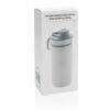 Vacuum stainless steel bottle with sports lid 550ml - White