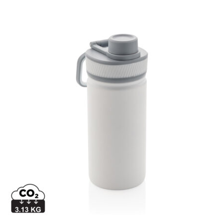 Vacuum stainless steel bottle with sports lid 550ml - White