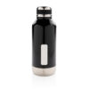 Leak proof vacuum bottle with logo plate - Black