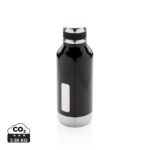 Leak proof vacuum bottle with logo plate