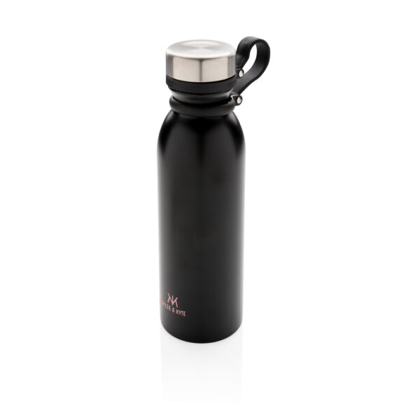 Copper vacuum insulated bottle with carry loop - Black