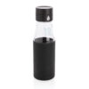 Ukiyo glass hydration tracking bottle with sleeve - Black