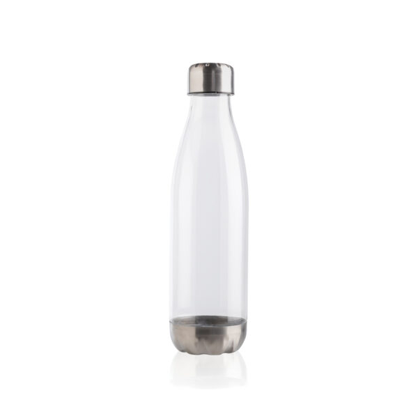 Leakproof water bottle with stainless steel lid - Transparent