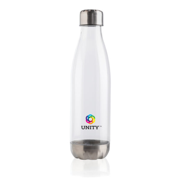 Leakproof water bottle with stainless steel lid - Transparent