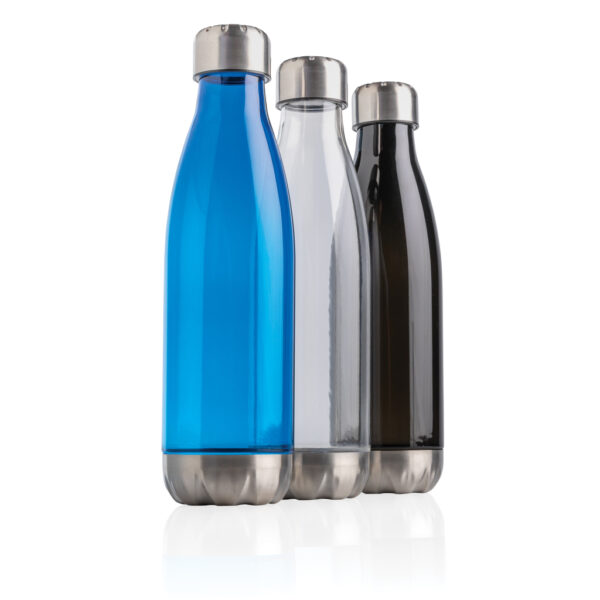 Leakproof water bottle with stainless steel lid - Transparent