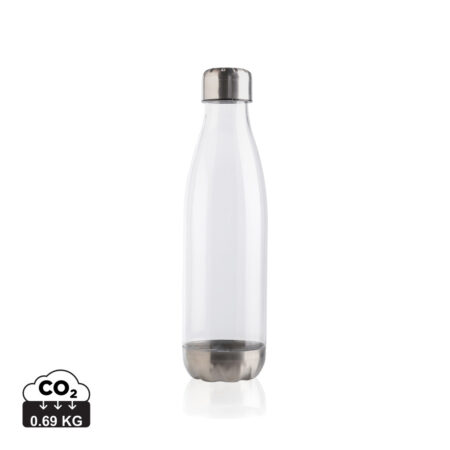 Leakproof water bottle with stainless steel lid - Transparent