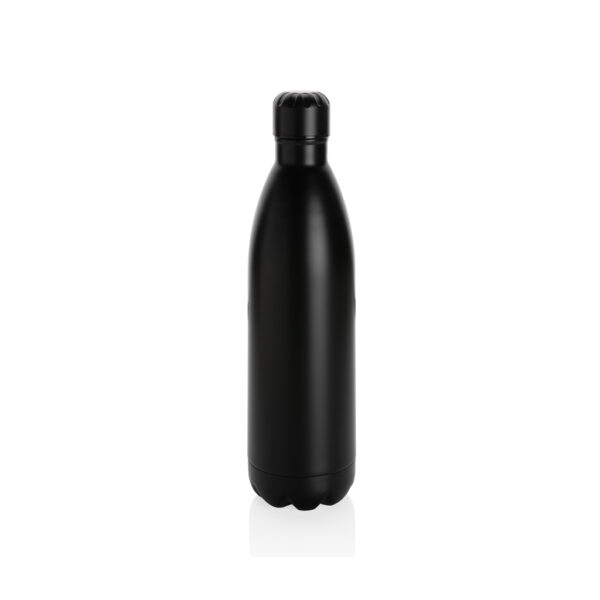 Solid colour vacuum stainless steel bottle 1L - Black