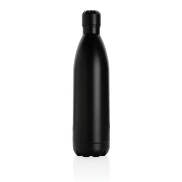 Solid colour vacuum stainless steel bottle 1L - Black