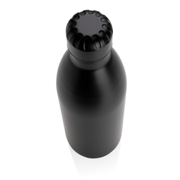 Solid colour vacuum stainless steel bottle 1L - Black