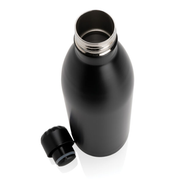 Solid colour vacuum stainless steel bottle 1L - Black