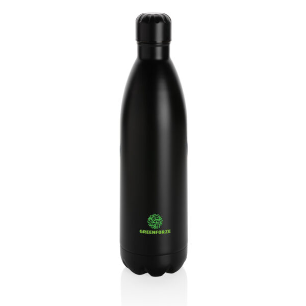 Solid colour vacuum stainless steel bottle 1L - Black