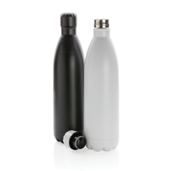 Solid colour vacuum stainless steel bottle 1L - Black