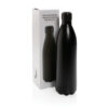 Solid colour vacuum stainless steel bottle 1L - Black