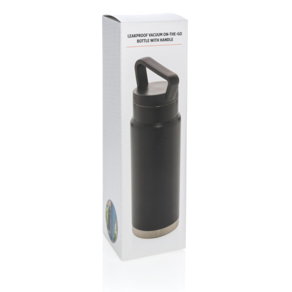 Leakproof vacuum on-the-go bottle with handle - Black