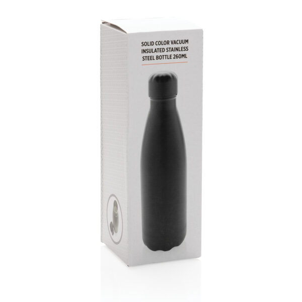 Solid colour vacuum stainless steel bottle 260ml - Black