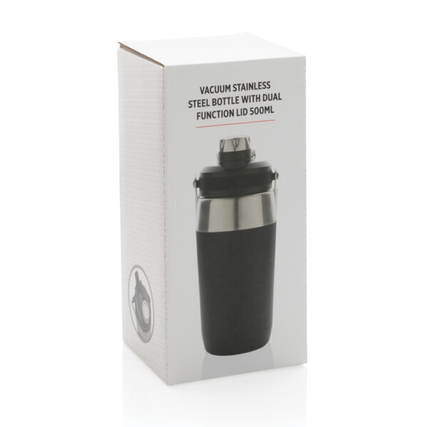 Vacuum stainless steel dual function lid bottle 500ml - Black