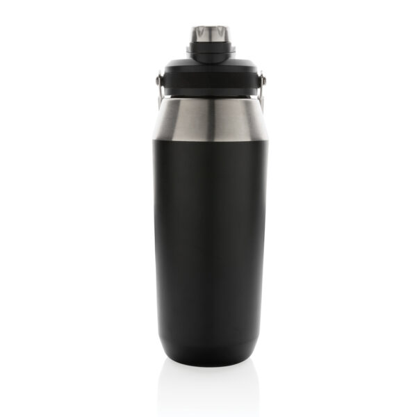 Vacuum stainless steel dual function lid bottle 1L - Black