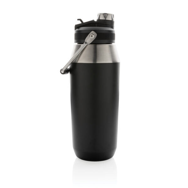 Vacuum stainless steel dual function lid bottle 1L - Black