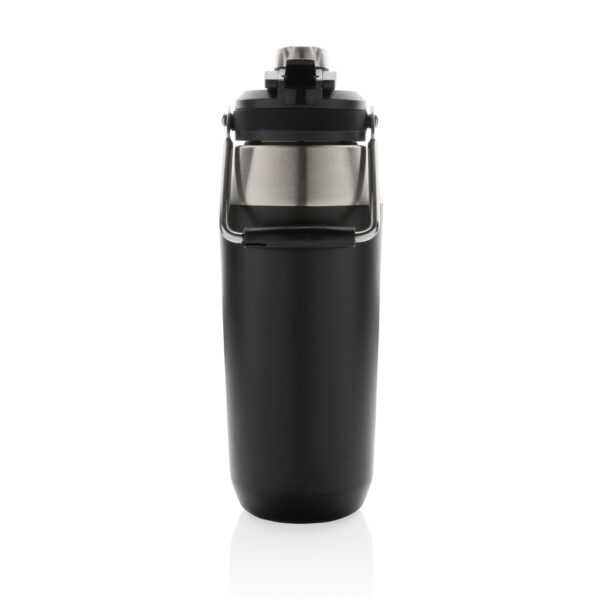 Vacuum stainless steel dual function lid bottle 1L - Black