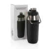 Vacuum stainless steel dual function lid bottle 1L - Black