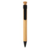 Bamboo pen with wheatstraw clip - Black