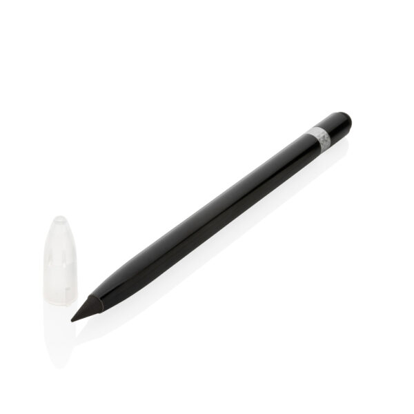 Aluminum inkless pen with eraser - Black