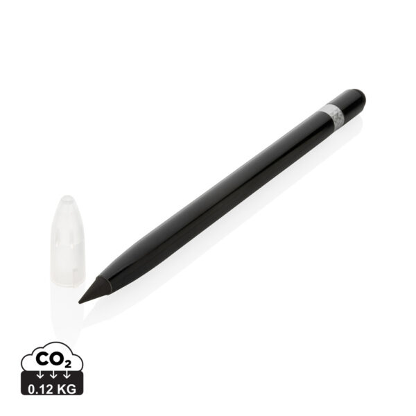 Aluminum inkless pen with eraser - Black